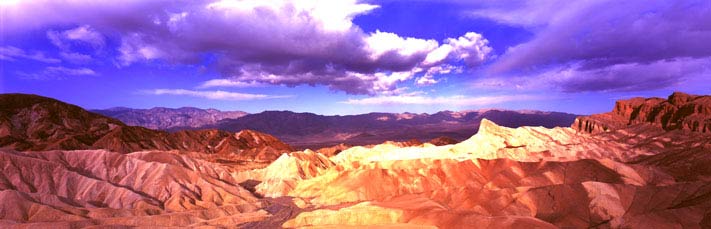 Panorama Landscape Photograph Zabriskie Point, Death Valley